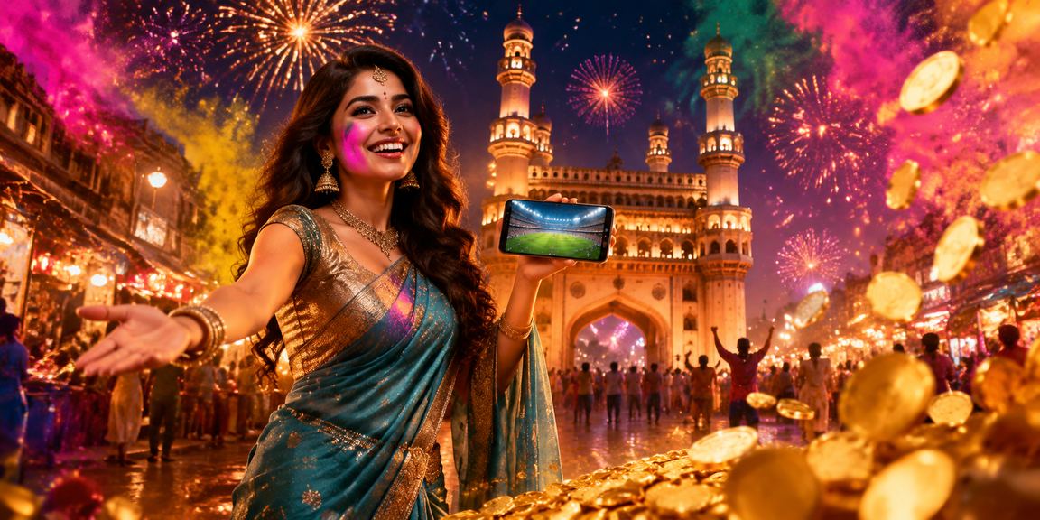 Indian player enjoying casino games on mobile at sunset